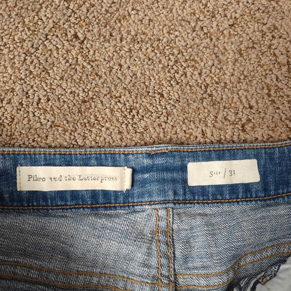 Pilcro And The Letterpress Pants Womens 31 Blue Flare Floral‎ Embroidered Unique - Picture 5 of 14